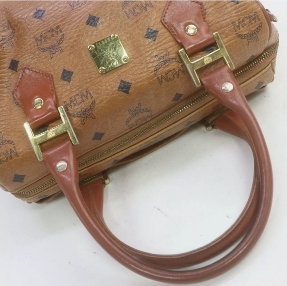 MCM Hand Bag  Light Brown PVC - Picture 4 of 9